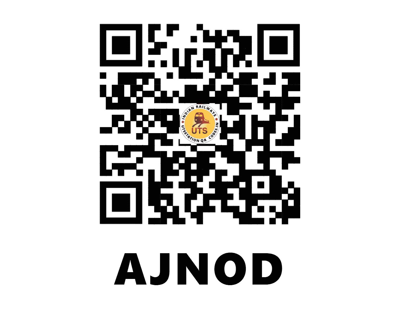 UTS QR Code for AJNOD - AJN (WR - MADHYA PRADESH)